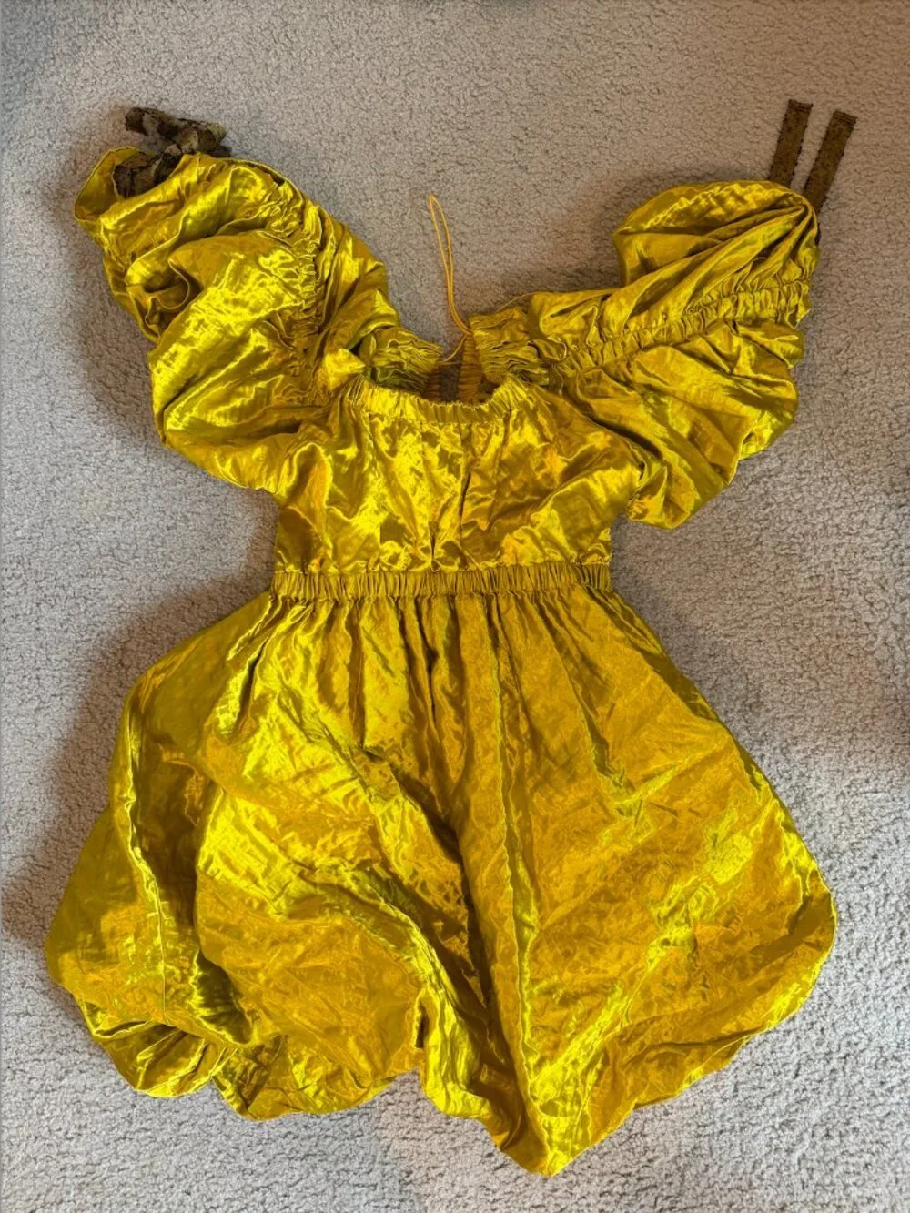 Ulla Johnson Martine Puff-Sleeve Metallic Mini Dress - Picture 7 of 10